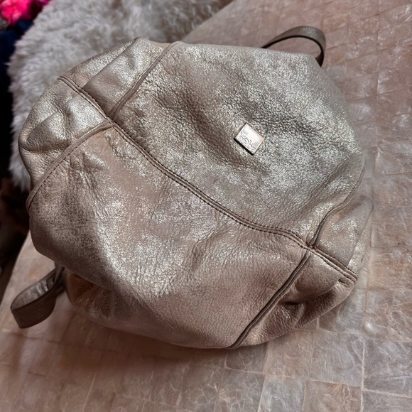 KOOBA VINTAGE GOLD LEATHER HOBO BAG metallic Y2K shoulder purse - Picture 10 of 15